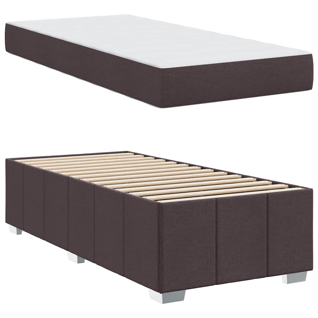 Bedframe met matras Donkerbruin 90 x 200 cm Stof is nu te koop bij PeponiXL, paradijselijk wonen!