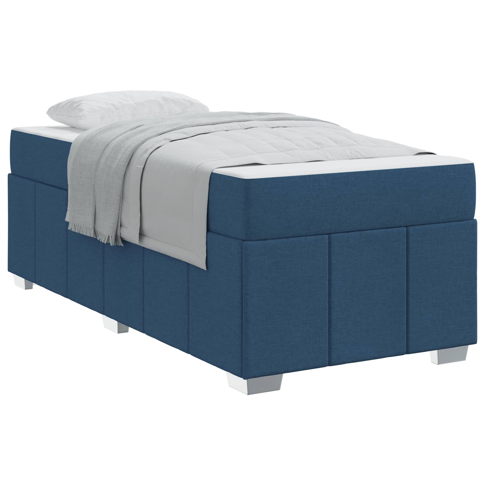 Bedframe met matras Blauw 90 x 200 cm Stof is nu te koop bij PeponiXL, paradijselijk wonen!
