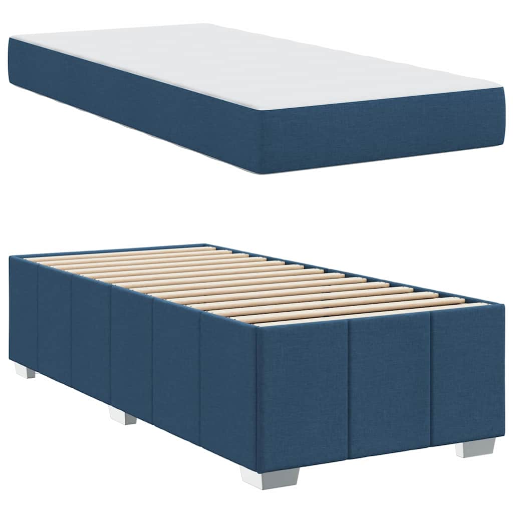 Bedframe met matras Blauw 90 x 200 cm Stof is nu te koop bij PeponiXL, paradijselijk wonen!