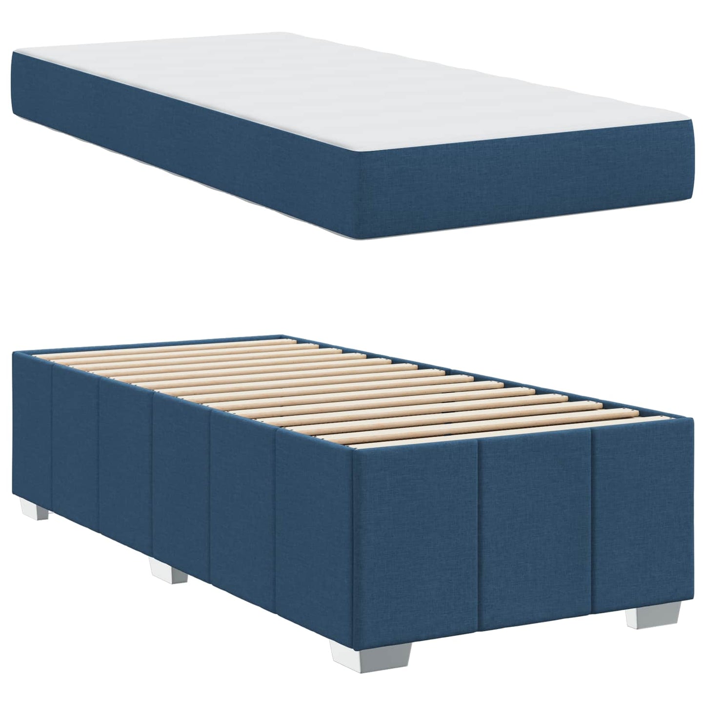 Bedframe met matras Blauw 90 x 200 cm Stof is nu te koop bij PeponiXL, paradijselijk wonen!