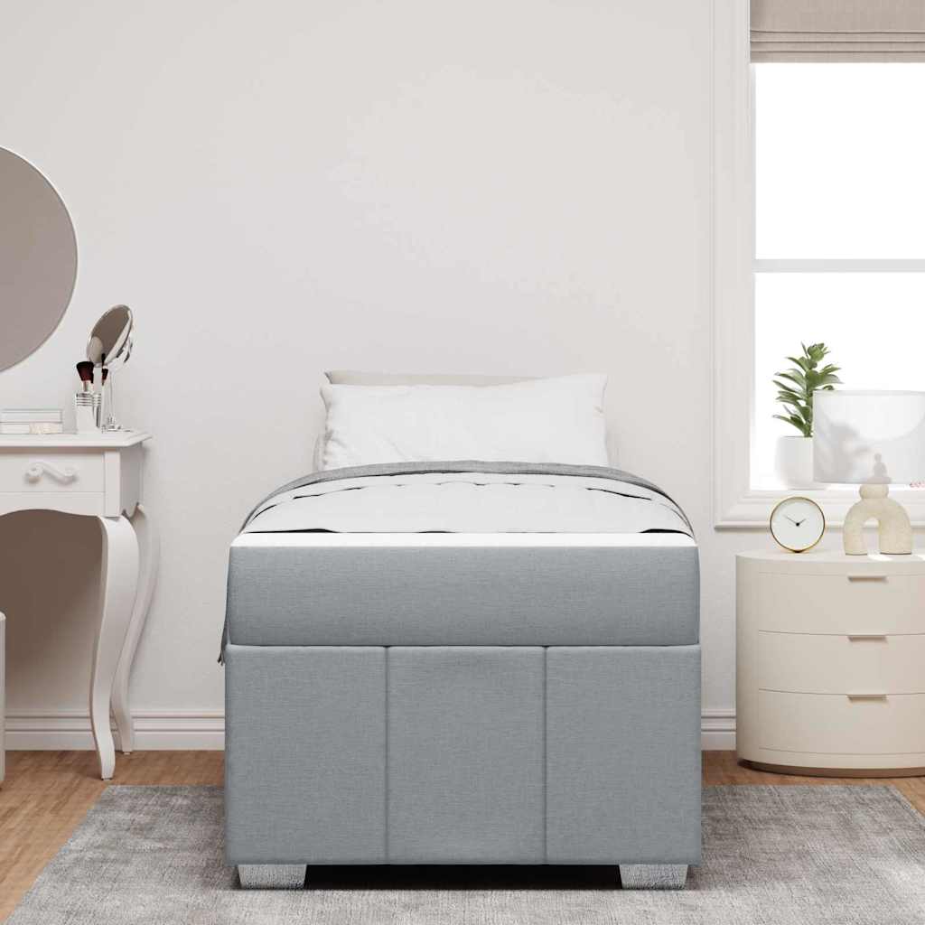 Bedframe met matras Lichtgrijs 100 x 200 cm Stof is nu te koop bij PeponiXL, paradijselijk wonen!