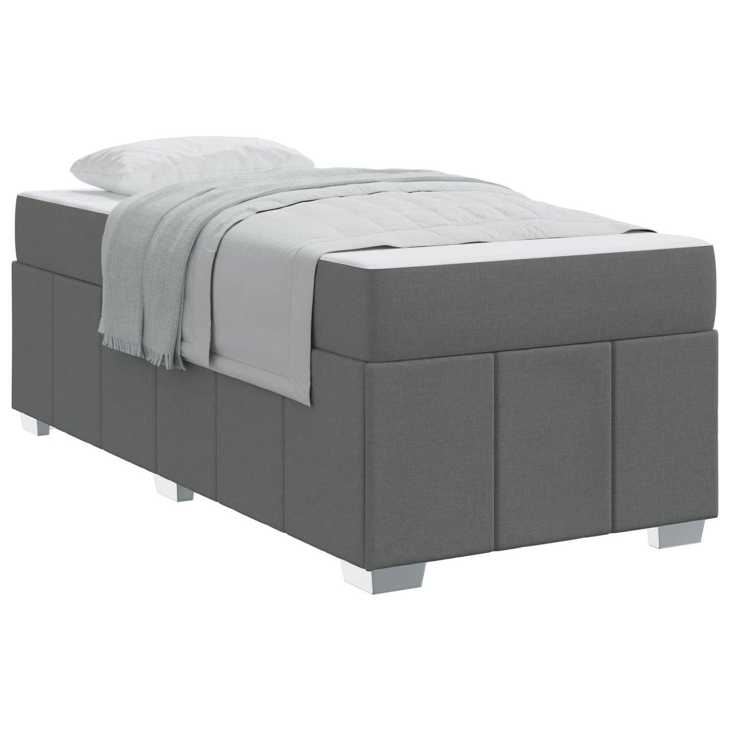 Bedframe met matras Donkergrijs 100 x 200 cm Stof is nu te koop bij PeponiXL, paradijselijk wonen!