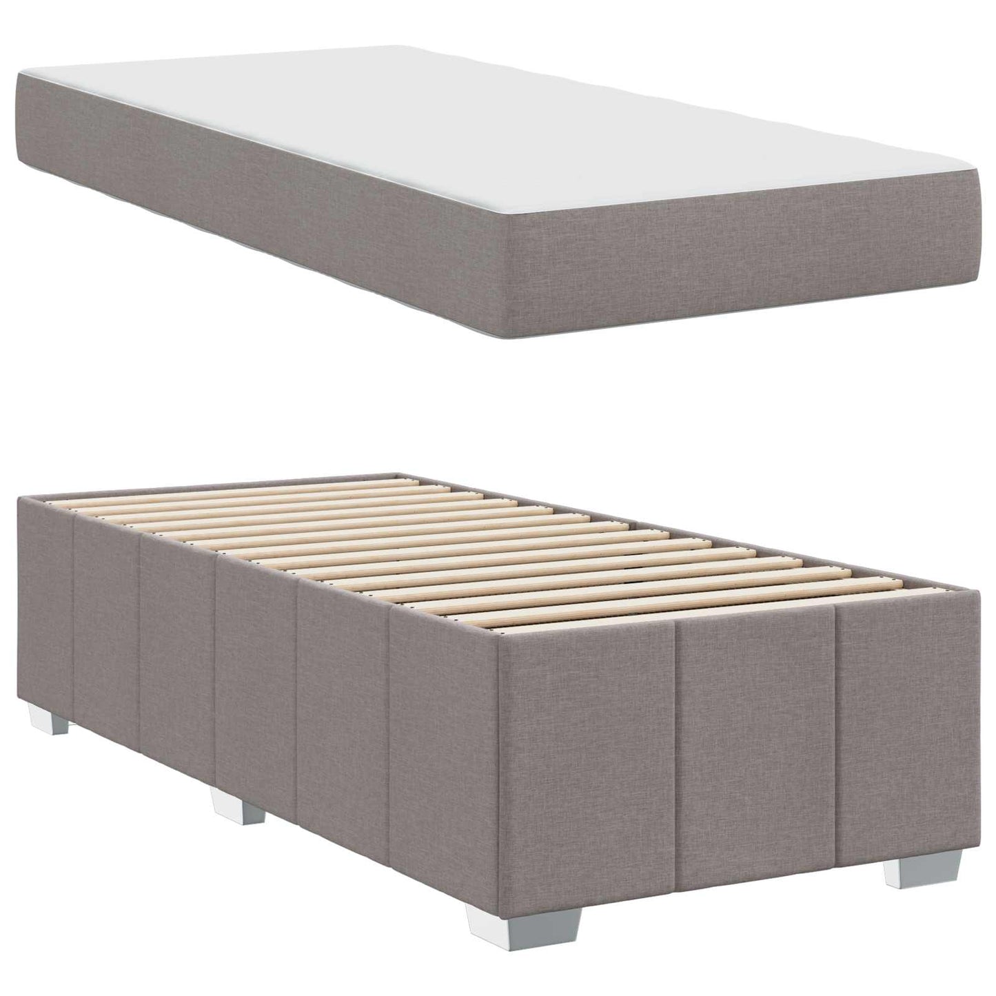 Bedframe met matras Taupe 100 x 200 cm Stof is nu te koop bij PeponiXL, paradijselijk wonen!
