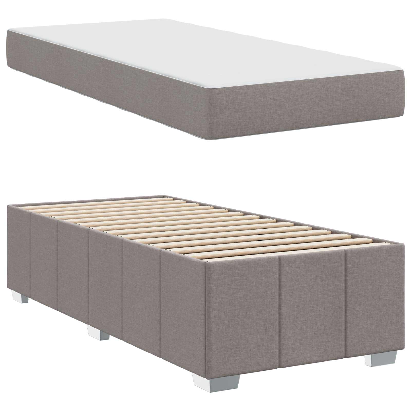 Bedframe met matras Taupe 100 x 200 cm Stof is nu te koop bij PeponiXL, paradijselijk wonen!