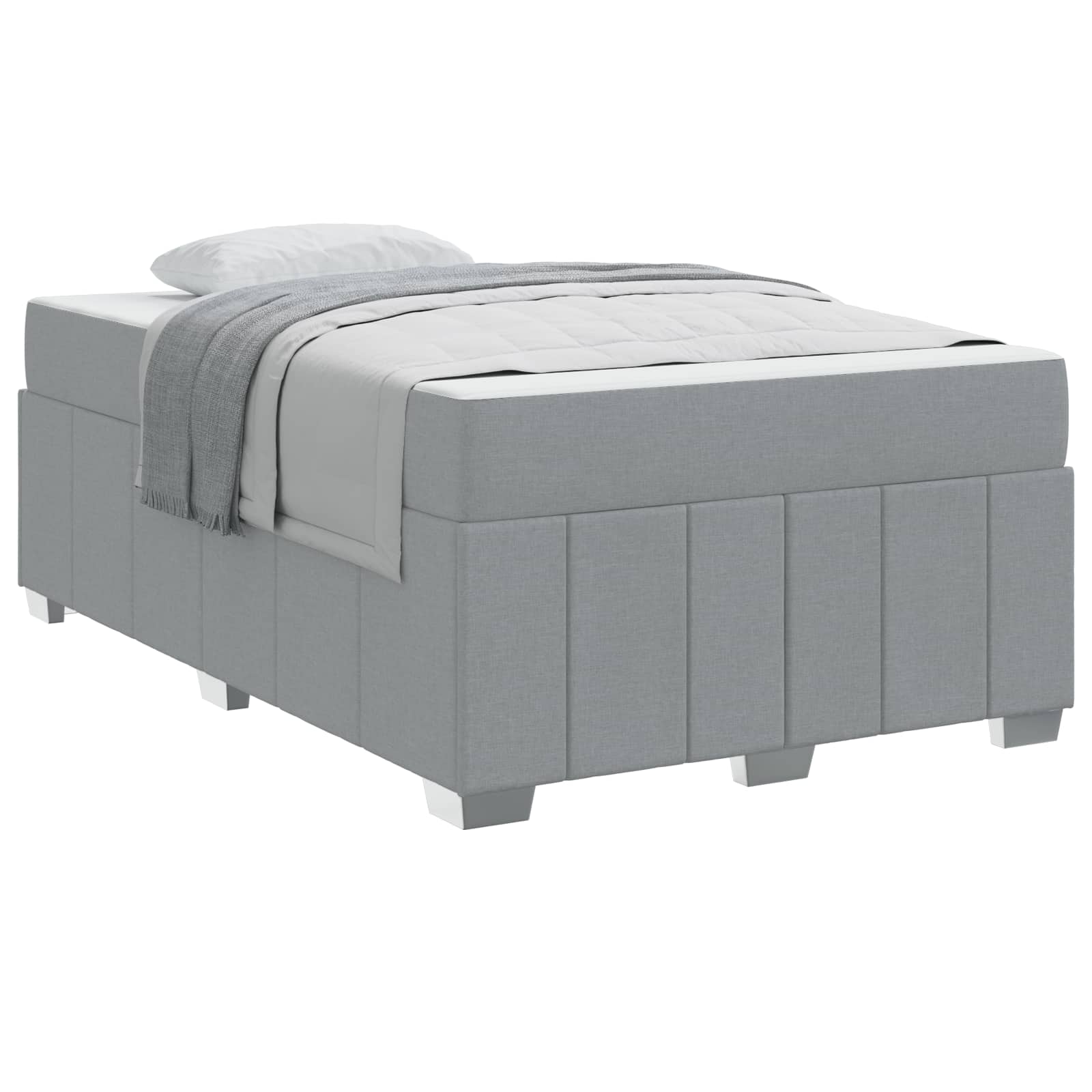 Bedframe met matras Lichtgrijs 120 x 200 cm Stof is nu te koop bij PeponiXL, paradijselijk wonen!