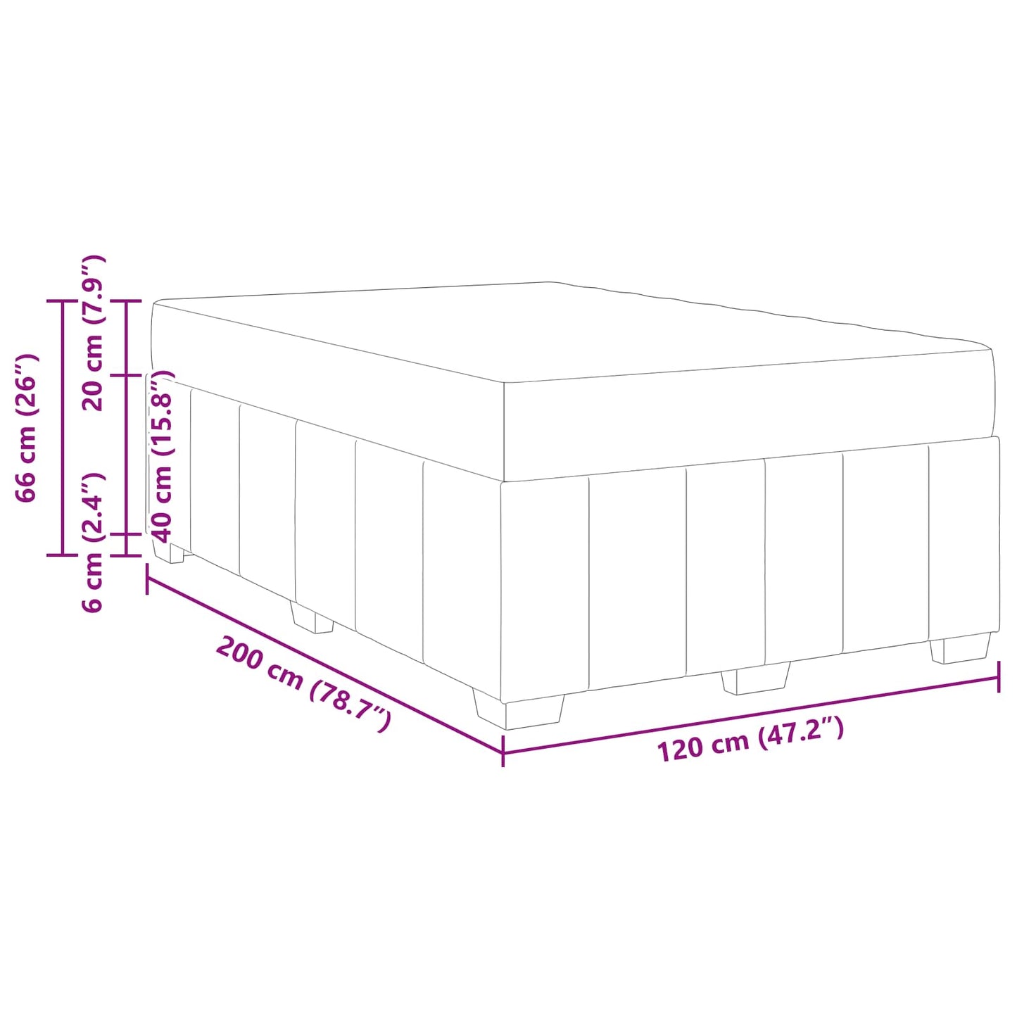 Bedframe met matras Lichtgrijs 120 x 200 cm Stof is nu te koop bij PeponiXL, paradijselijk wonen!