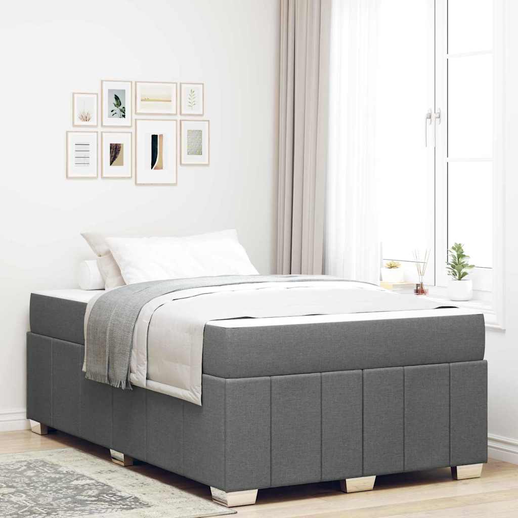 Bedframe met matras Donkergrijs 120 x 200 cm Stof is nu te koop bij PeponiXL, paradijselijk wonen!