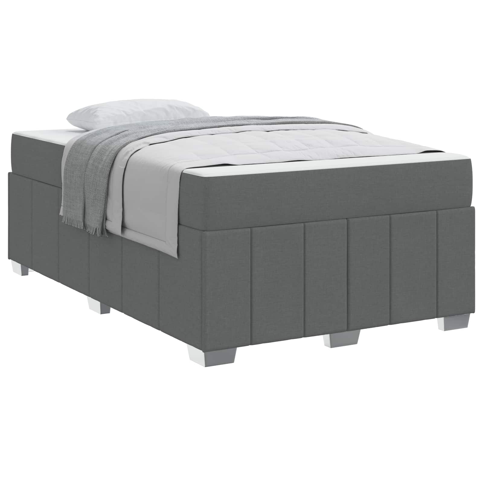 Bedframe met matras Donkergrijs 120 x 200 cm Stof is nu te koop bij PeponiXL, paradijselijk wonen!