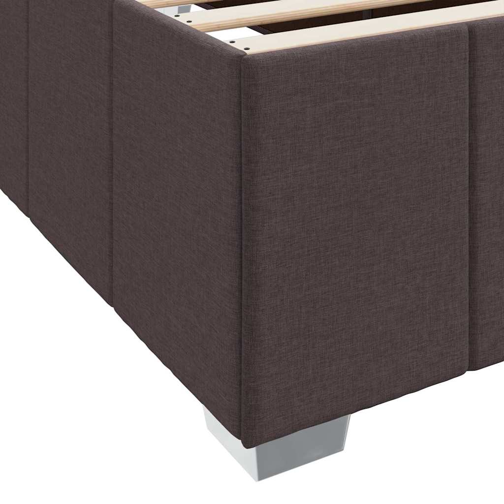 Bedframe met matras Donkerbruin 120 x 200 cm Stof is nu te koop bij PeponiXL, paradijselijk wonen!