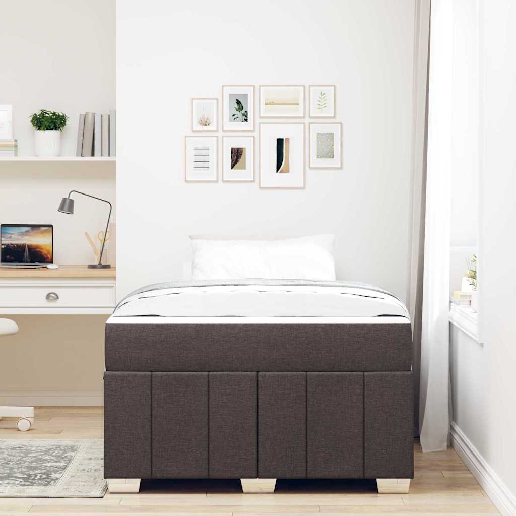 Bedframe met matras Donkerbruin 120 x 200 cm Stof is nu te koop bij PeponiXL, paradijselijk wonen!