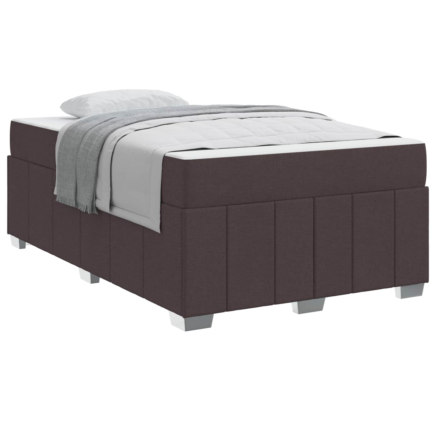 Bedframe met matras Donkerbruin 120 x 200 cm Stof is nu te koop bij PeponiXL, paradijselijk wonen!