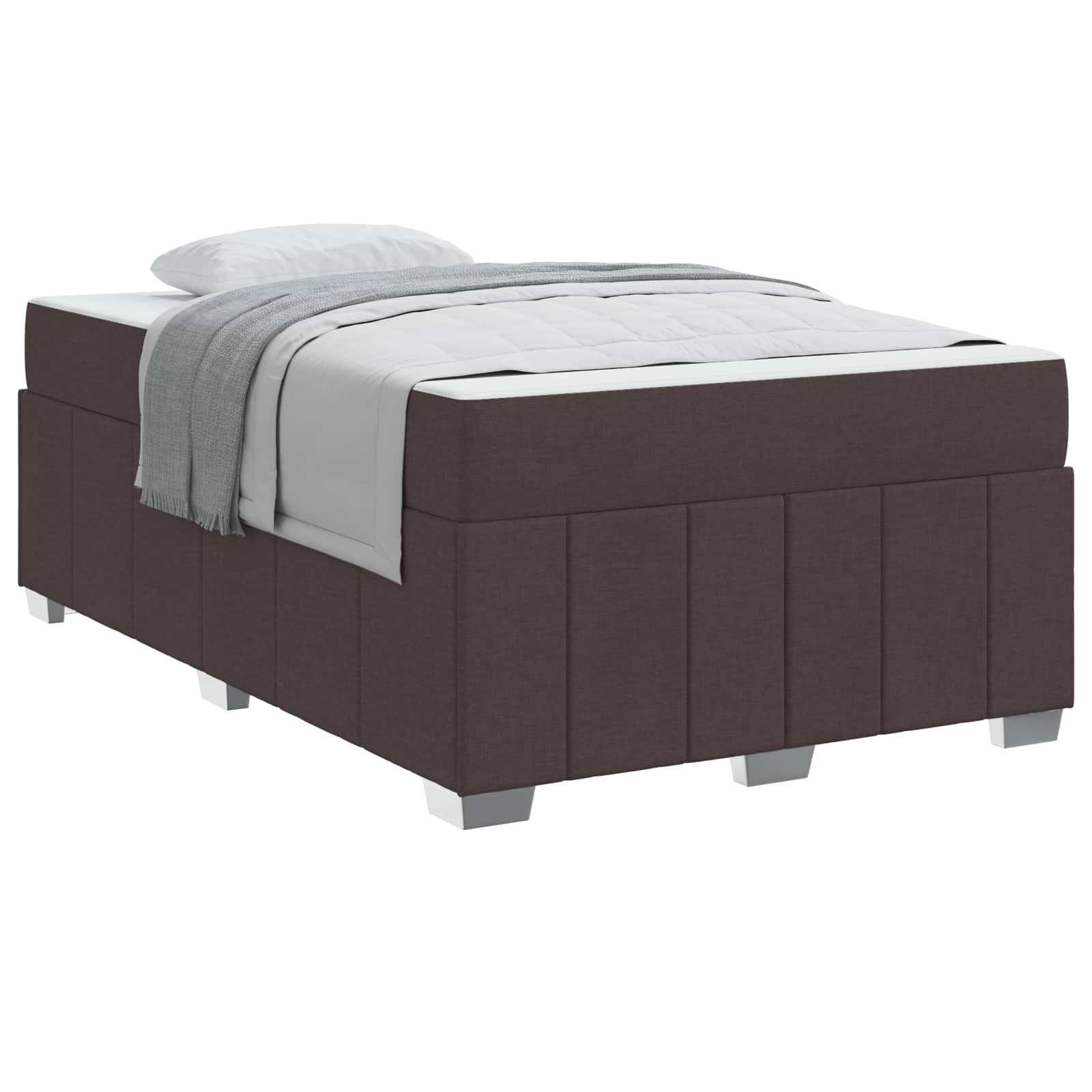 Bedframe met matras Donkerbruin 120 x 200 cm Stof is nu te koop bij PeponiXL, paradijselijk wonen!