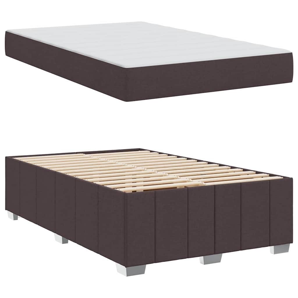 Bedframe met matras Donkerbruin 120 x 200 cm Stof is nu te koop bij PeponiXL, paradijselijk wonen!