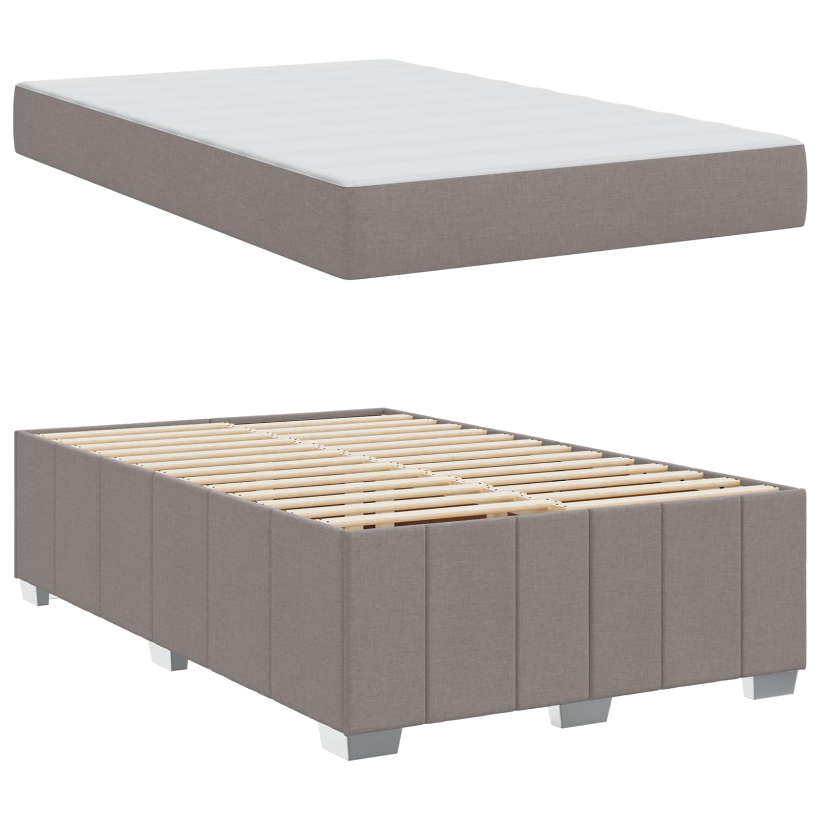 Bedframe met matras Taupe 120 x 200 cm Stof is nu te koop bij PeponiXL, paradijselijk wonen!