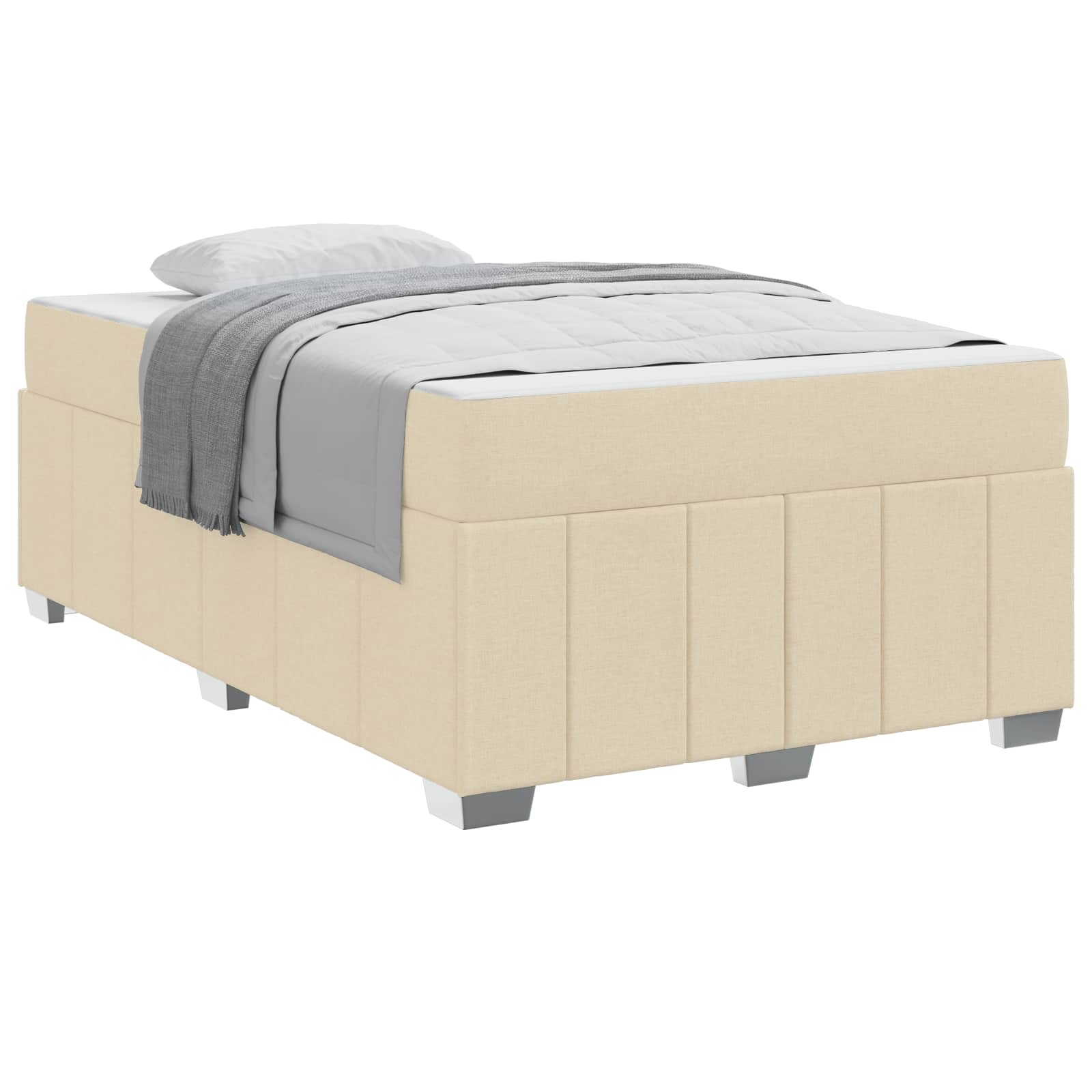 Bedframe met matras Crème 120 x 200 cm Stof is nu te koop bij PeponiXL, paradijselijk wonen!