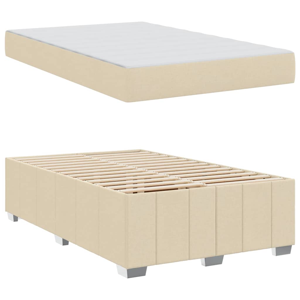 Bedframe met matras Crème 120 x 200 cm Stof is nu te koop bij PeponiXL, paradijselijk wonen!