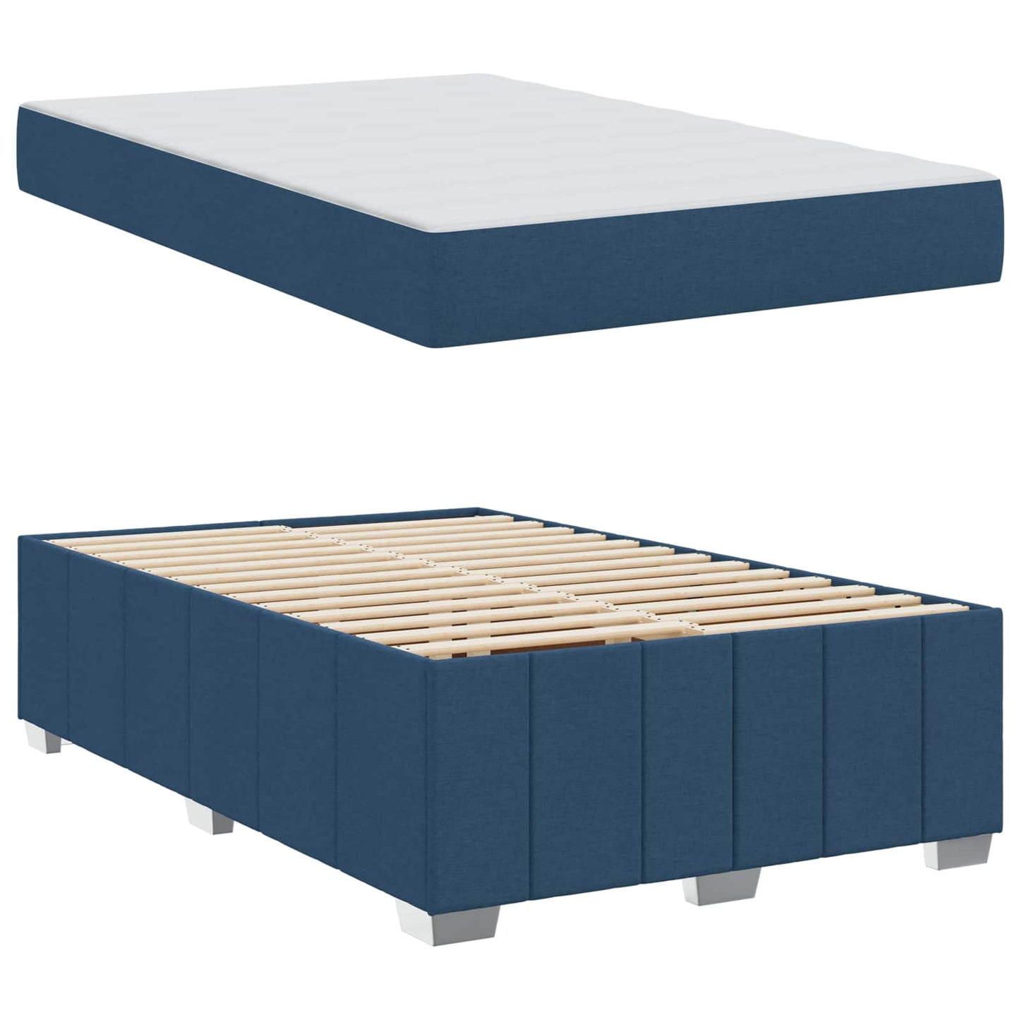 Bedframe met matras Blauw 120 x 200 cm Stof is nu te koop bij PeponiXL, paradijselijk wonen!