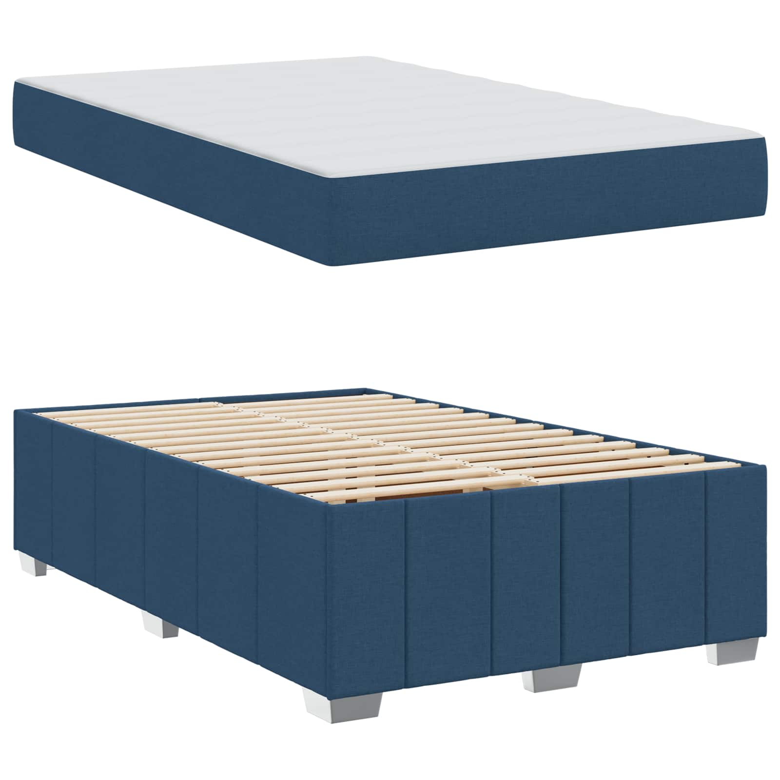 Bedframe met matras Blauw 120 x 200 cm Stof is nu te koop bij PeponiXL, paradijselijk wonen!