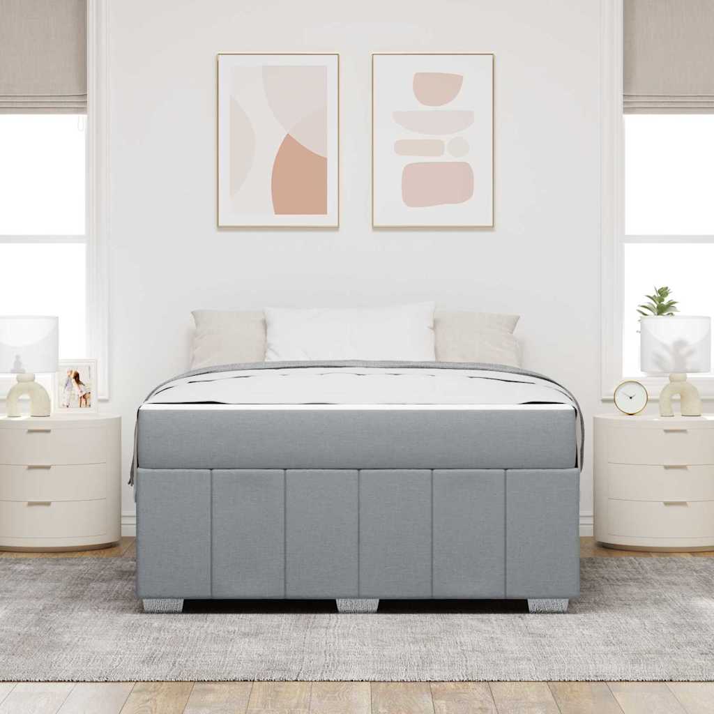 Bedframe met matras Lichtgrijs 140 x 200 cm Stof is nu te koop bij PeponiXL, paradijselijk wonen!