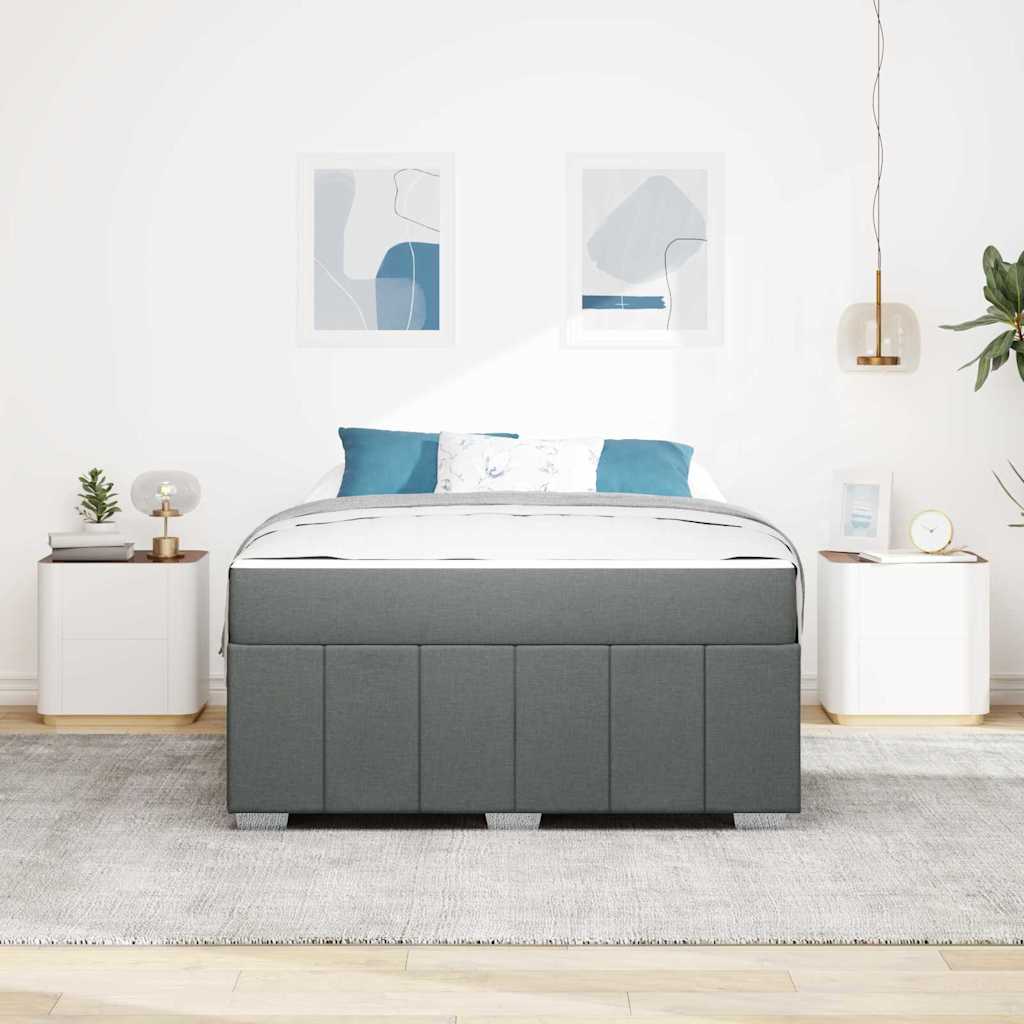 Bedframe met matras Donkergrijs 140 x 200 cm Stof is nu te koop bij PeponiXL, paradijselijk wonen!
