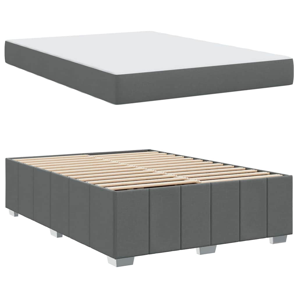Bedframe met matras Donkergrijs 140 x 200 cm Stof is nu te koop bij PeponiXL, paradijselijk wonen!