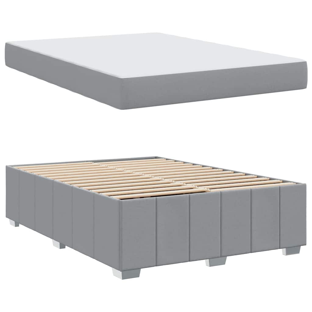 Bedframe met matras Lichtgrijs 160 x 200 cm Stof is nu te koop bij PeponiXL, paradijselijk wonen!