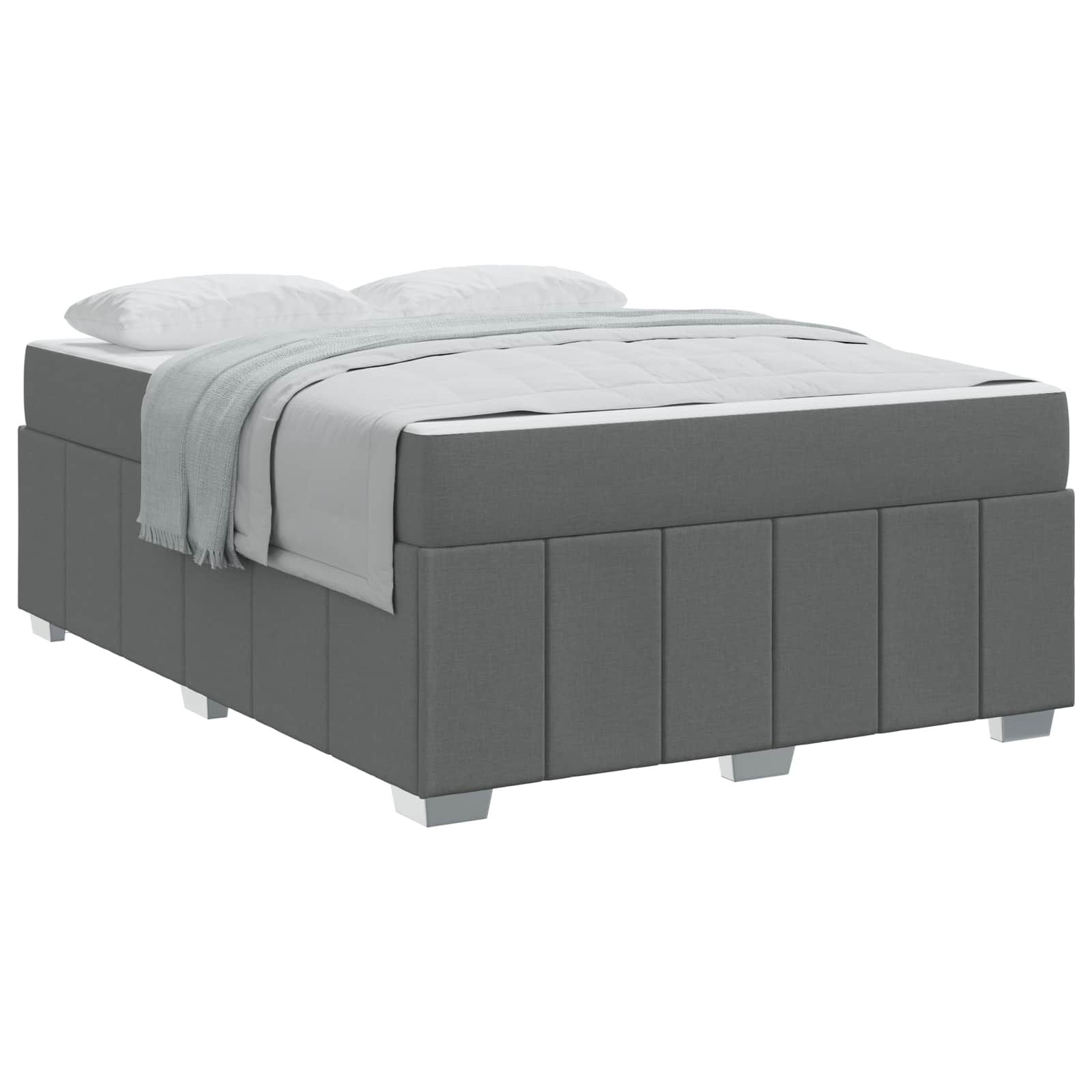 Bedframe met matras Donkergrijs 160 x 200 cm Stof is nu te koop bij PeponiXL, paradijselijk wonen!