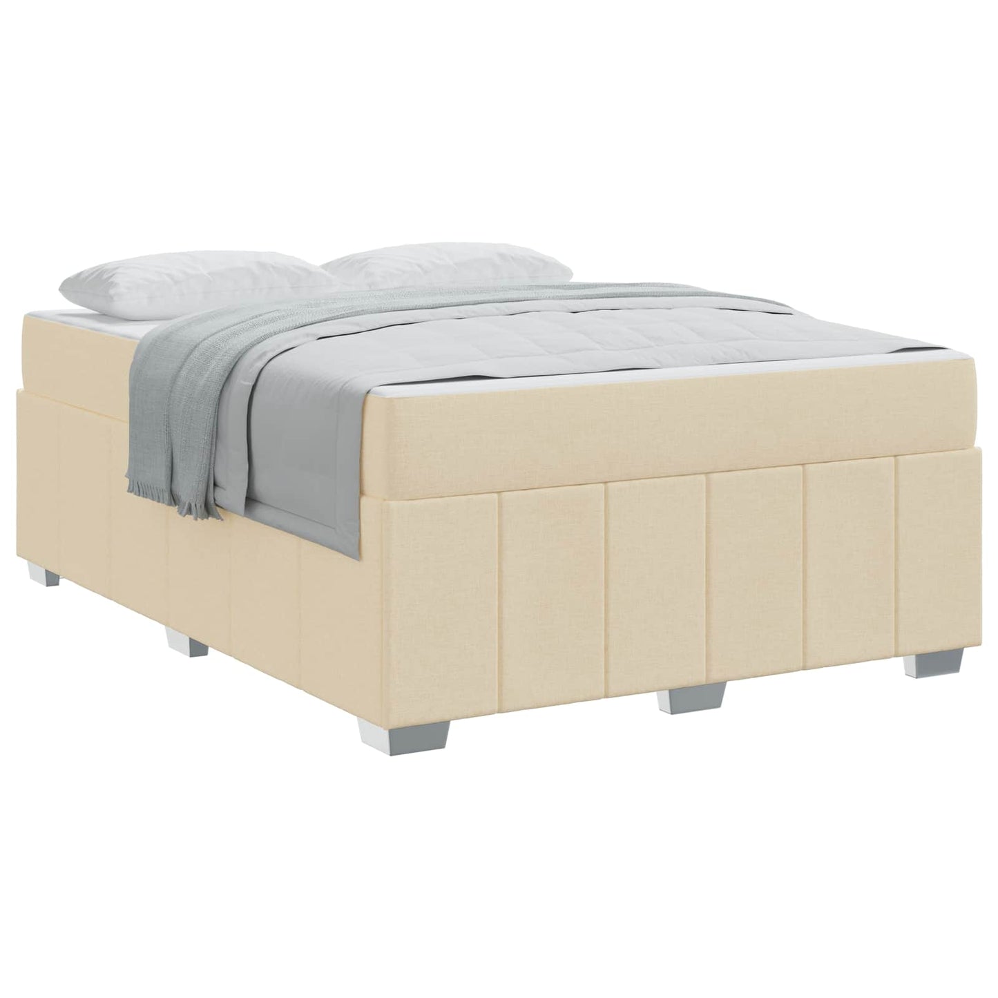 Bedframe met matras Crème 160 x 200 cm Stof is nu te koop bij PeponiXL, paradijselijk wonen!
