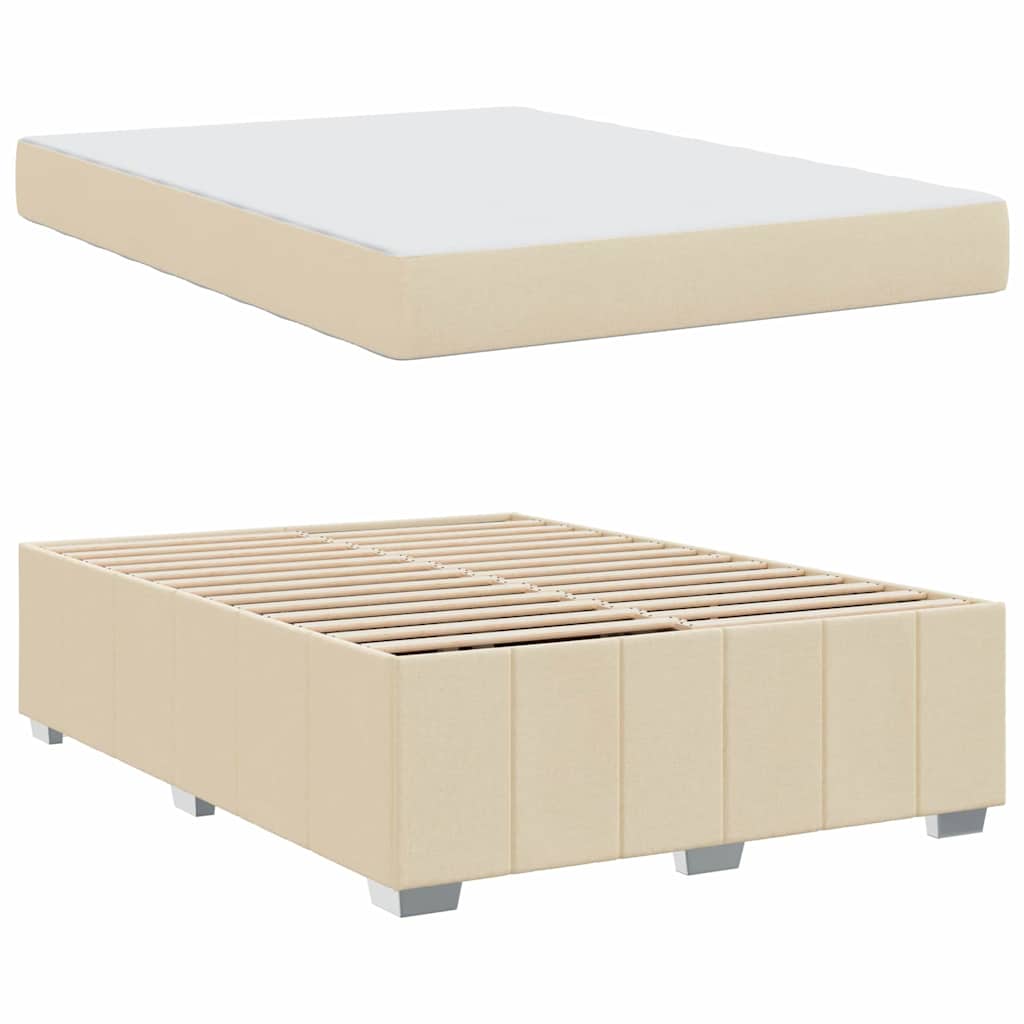 Bedframe met matras Crème 160 x 200 cm Stof is nu te koop bij PeponiXL, paradijselijk wonen!