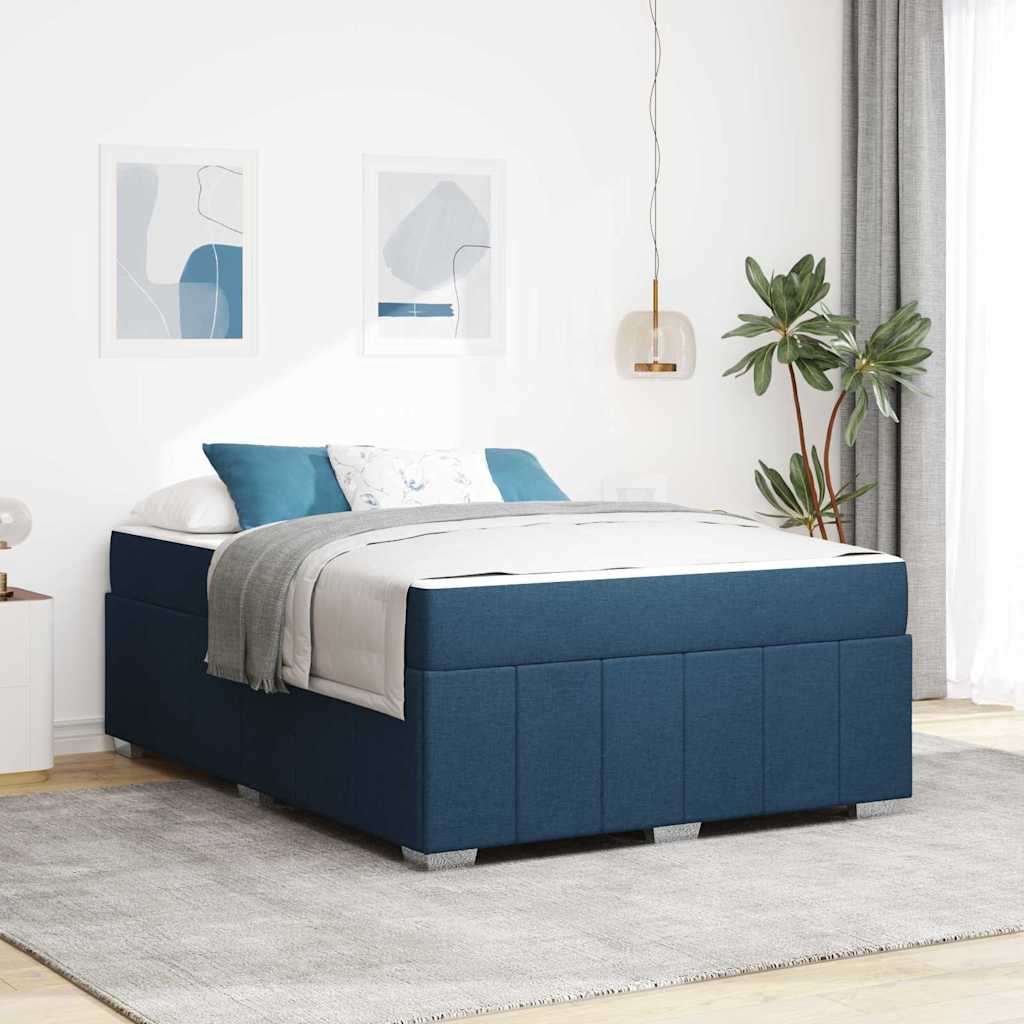 Bedframe met matras Blauw 160 x 200 cm Stof is nu te koop bij PeponiXL, paradijselijk wonen!