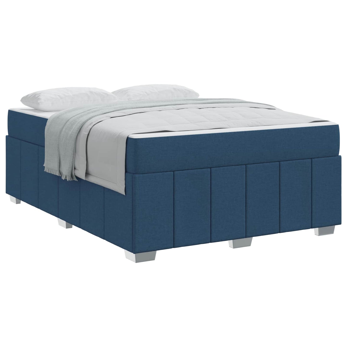 Bedframe met matras Blauw 160 x 200 cm Stof is nu te koop bij PeponiXL, paradijselijk wonen!