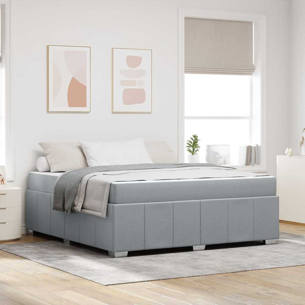 Bedframe met matras Lichtgrijs 180 x 200 cm Stof is nu te koop bij PeponiXL, paradijselijk wonen!