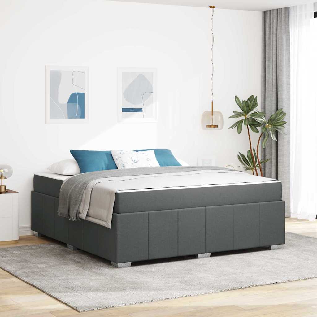 Bedframe met matras Donkergrijs 180 x 200 cm Stof is nu te koop bij PeponiXL, paradijselijk wonen!
