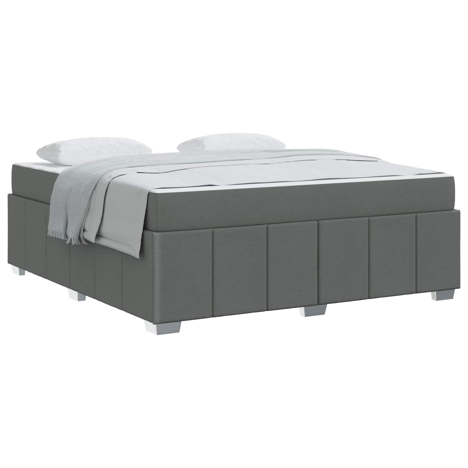 Bedframe met matras Donkergrijs 180 x 200 cm Stof is nu te koop bij PeponiXL, paradijselijk wonen!