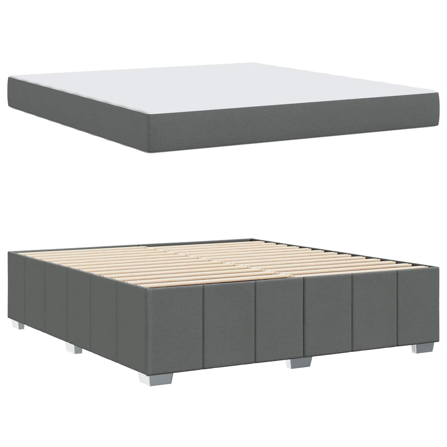Bedframe met matras Donkergrijs 180 x 200 cm Stof is nu te koop bij PeponiXL, paradijselijk wonen!