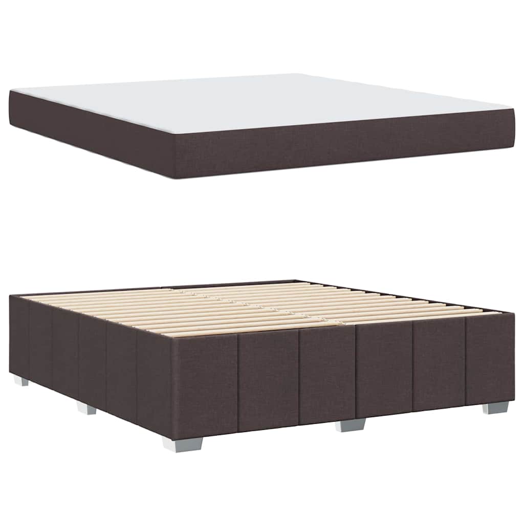 Bedframe met matras Donkerbruin 180 x 200 cm Stof is nu te koop bij PeponiXL, paradijselijk wonen!