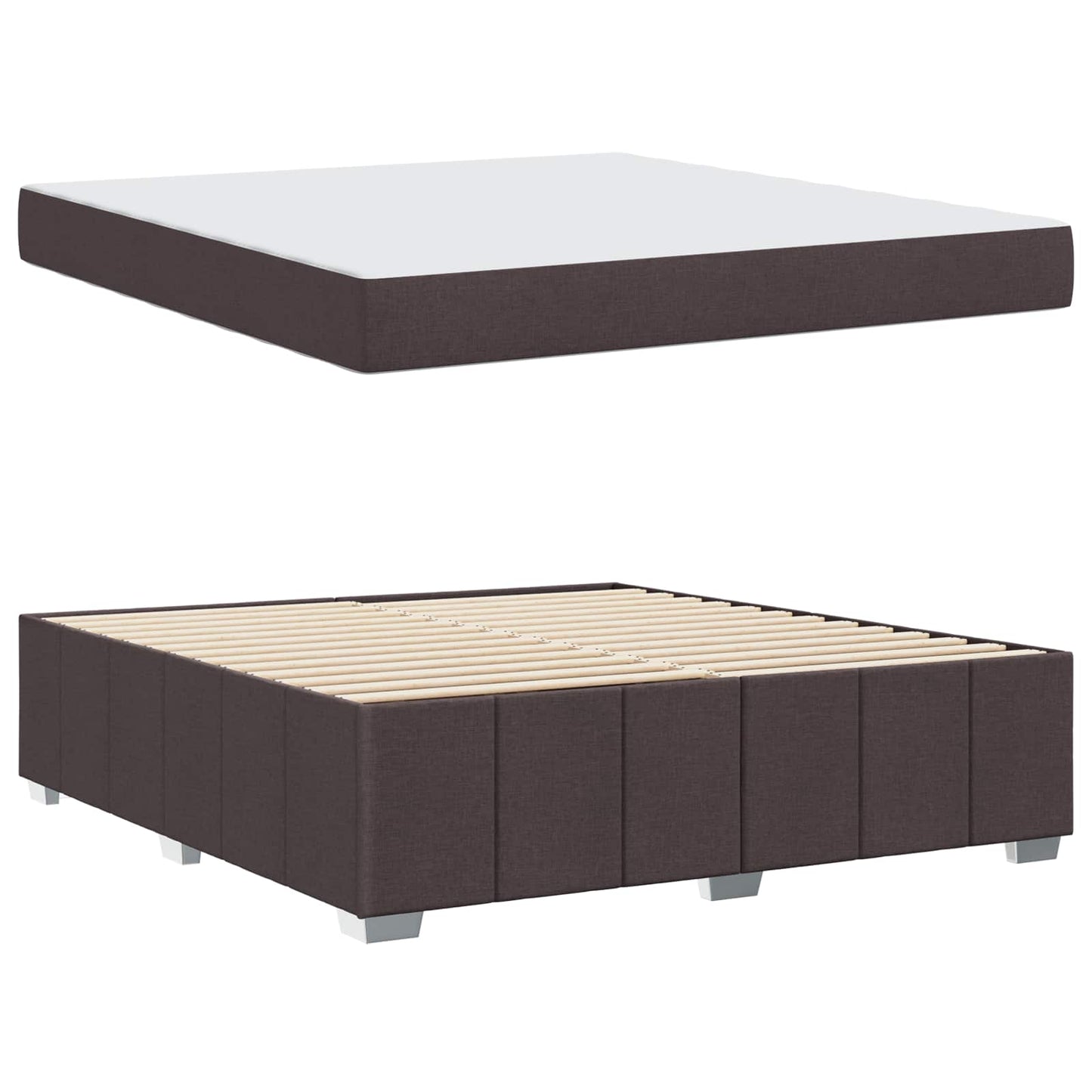 Bedframe met matras Donkerbruin 180 x 200 cm Stof is nu te koop bij PeponiXL, paradijselijk wonen!