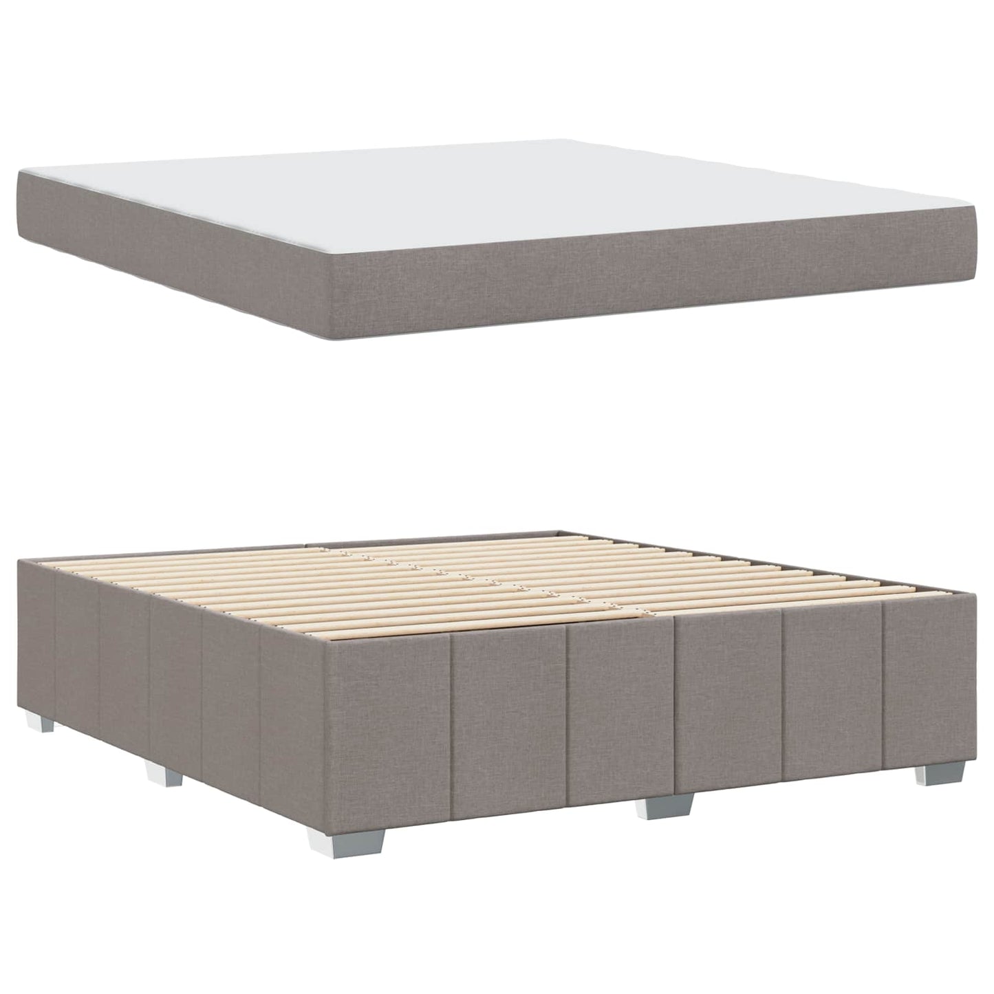 Bedframe met matras Taupe 180 x 200 cm Stof is nu te koop bij PeponiXL, paradijselijk wonen!