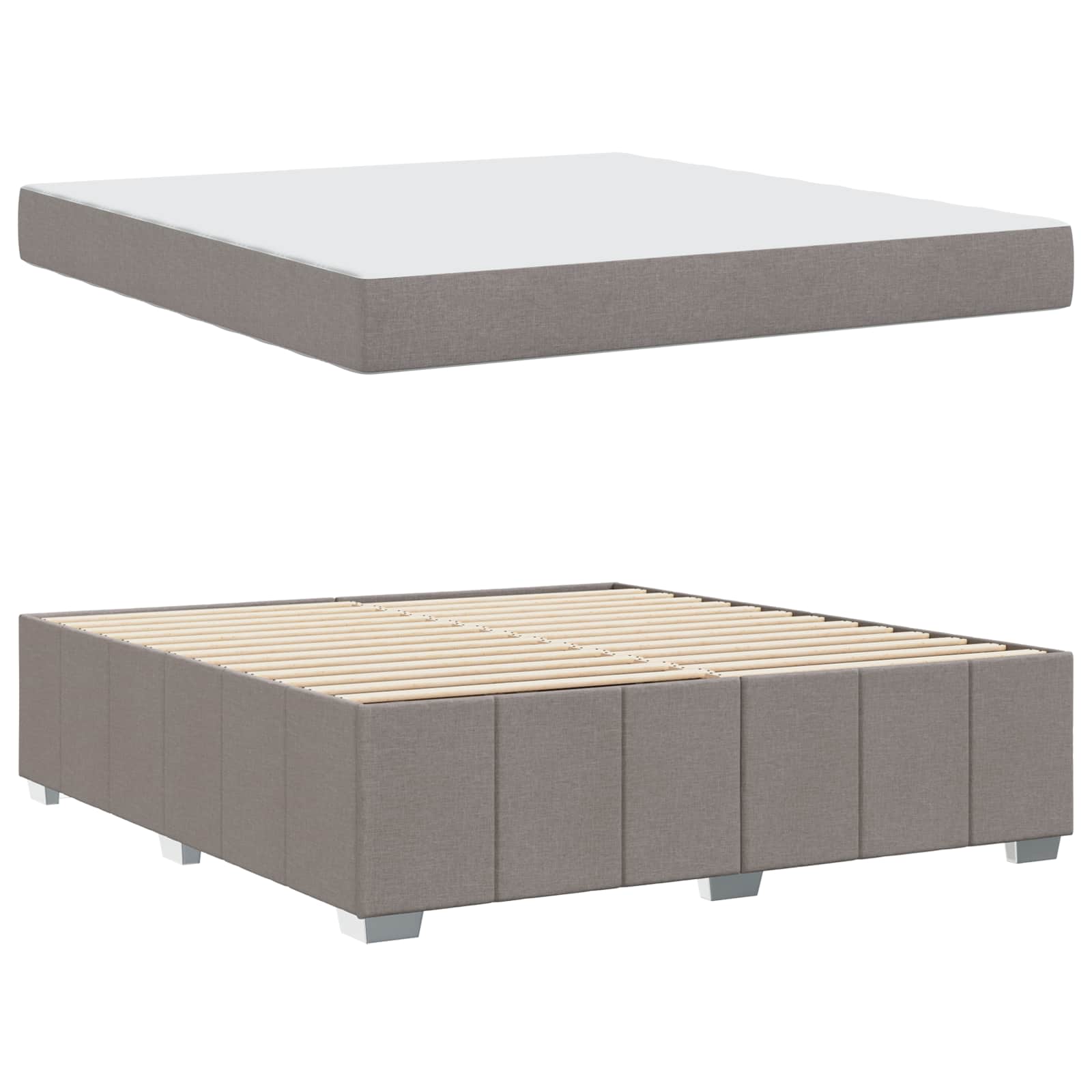 Bedframe met matras Taupe 180 x 200 cm Stof is nu te koop bij PeponiXL, paradijselijk wonen!