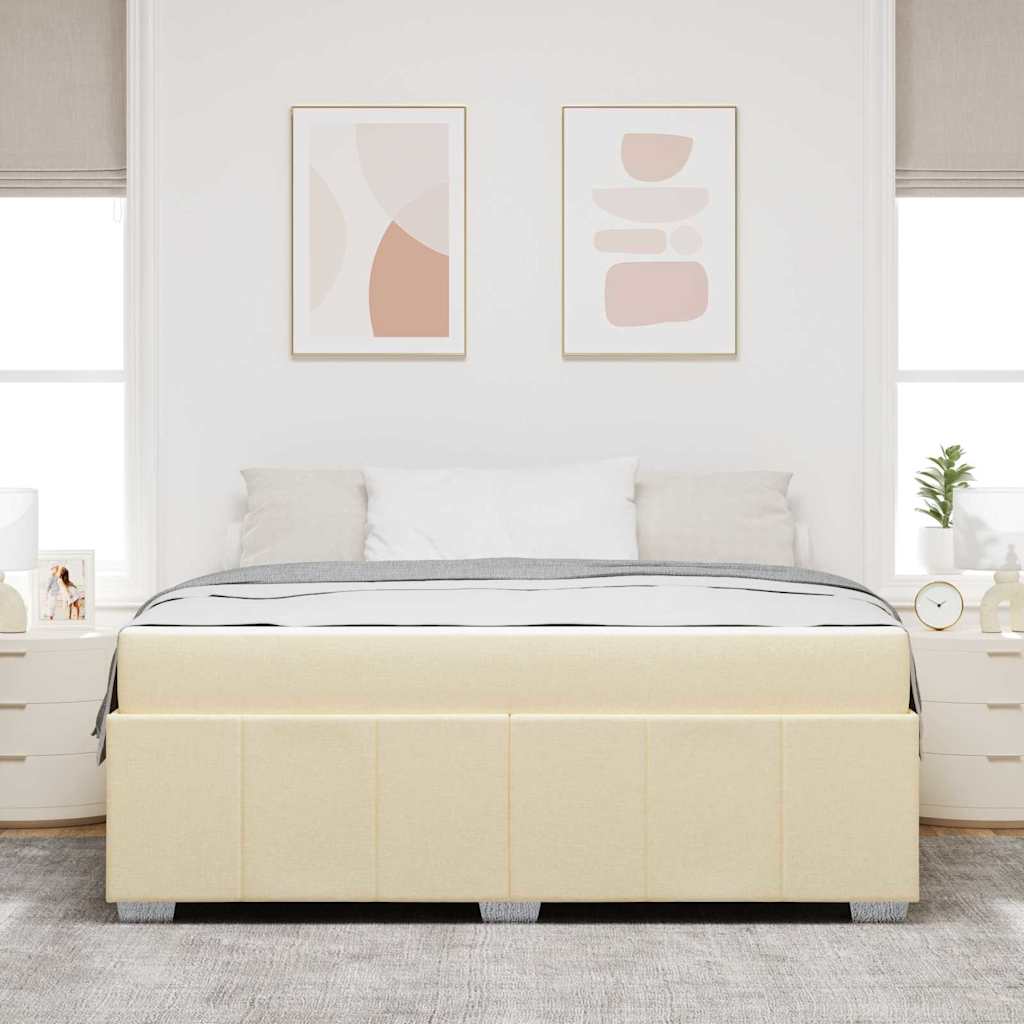 Bedframe met matras Crème 180 x 200 cm Stof is nu te koop bij PeponiXL, paradijselijk wonen!