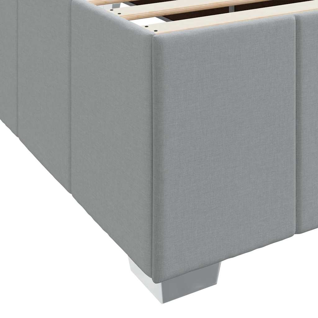 Bedframe met matras Lichtgrijs 200 x 200 cm Stof is nu te koop bij PeponiXL, paradijselijk wonen!