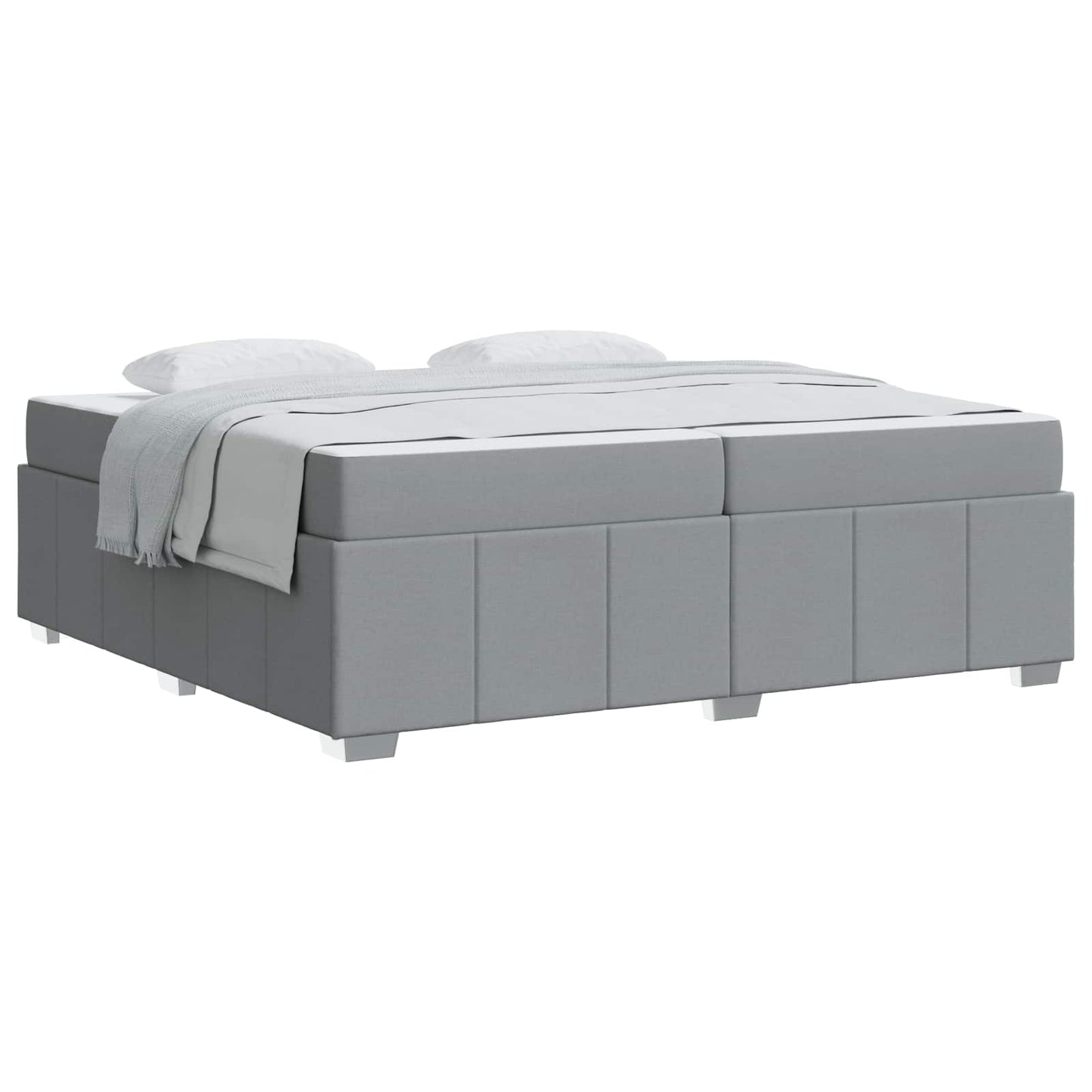 Bedframe met matras Lichtgrijs 200 x 200 cm Stof is nu te koop bij PeponiXL, paradijselijk wonen!