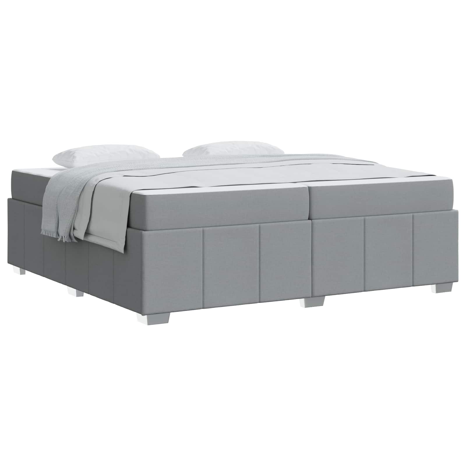Bedframe met matras Lichtgrijs 200 x 200 cm Stof is nu te koop bij PeponiXL, paradijselijk wonen!