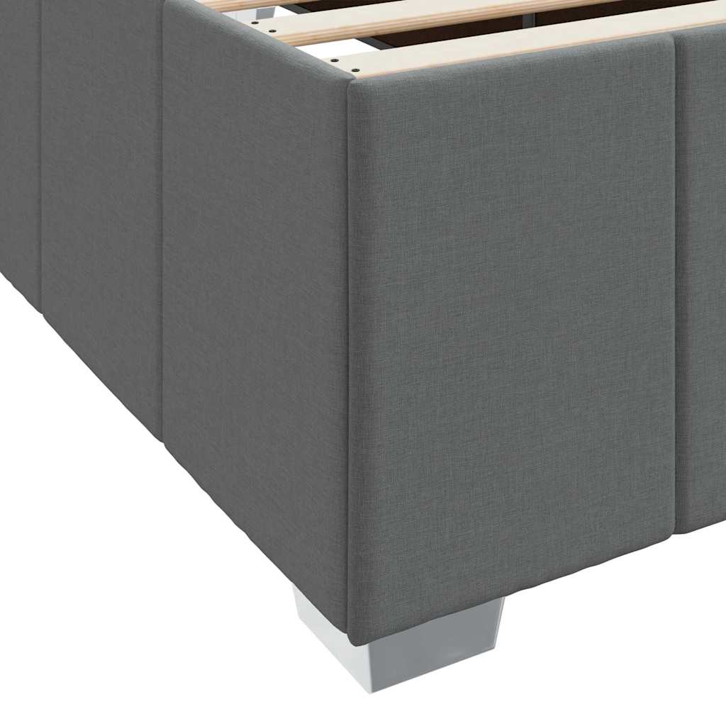 Bedframe met matras Donkergrijs 200 x 200 cm Stof is nu te koop bij PeponiXL, paradijselijk wonen!