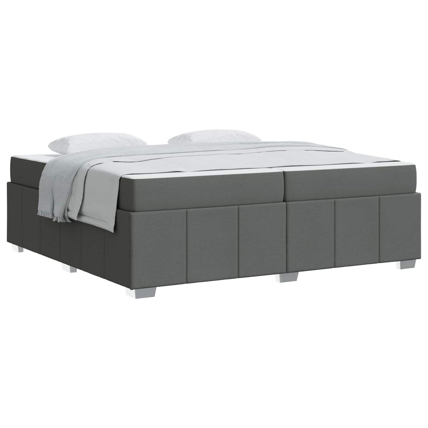 Bedframe met matras Donkergrijs 200 x 200 cm Stof is nu te koop bij PeponiXL, paradijselijk wonen!