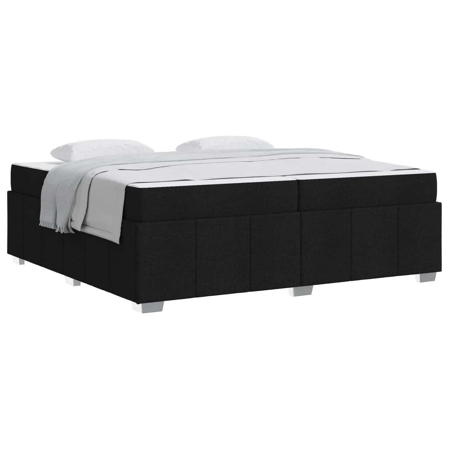Bedframe met matras Zwart 200 x 200 cm Stof is nu te koop bij PeponiXL, paradijselijk wonen!