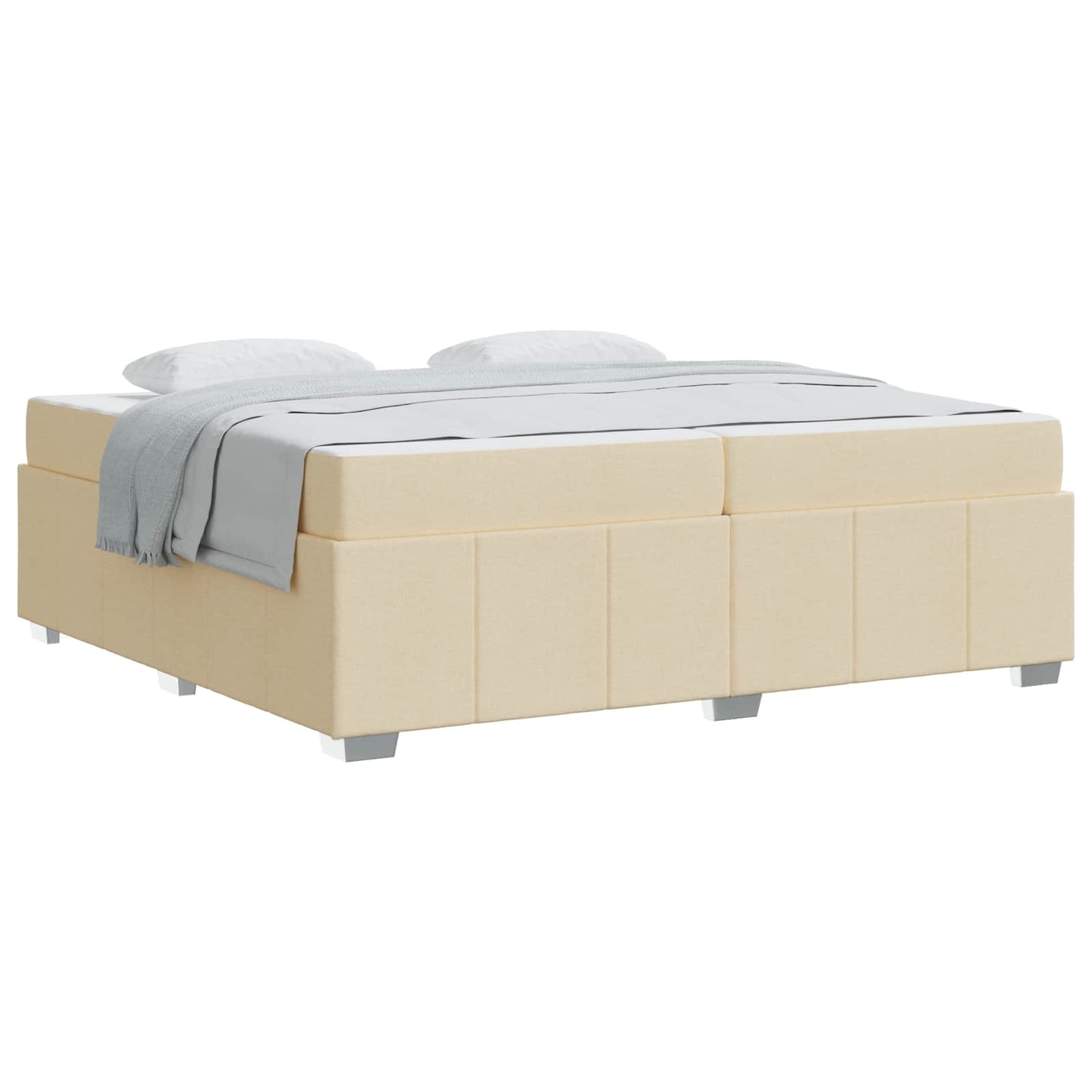 Bedframe met matras Crème 200 x 200 cm Stof is nu te koop bij PeponiXL, paradijselijk wonen!