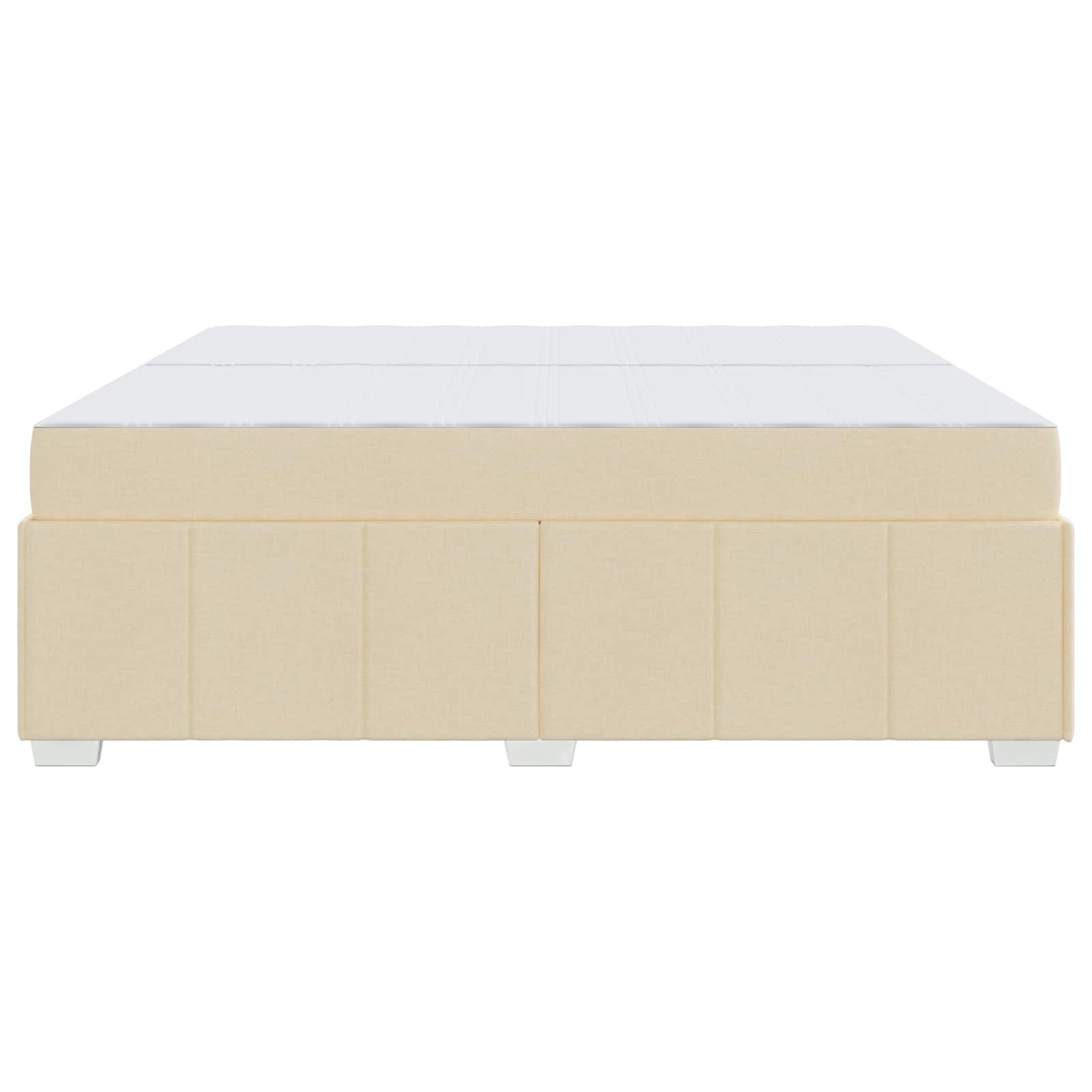 Bedframe met matras Crème 200 x 200 cm Stof is nu te koop bij PeponiXL, paradijselijk wonen!