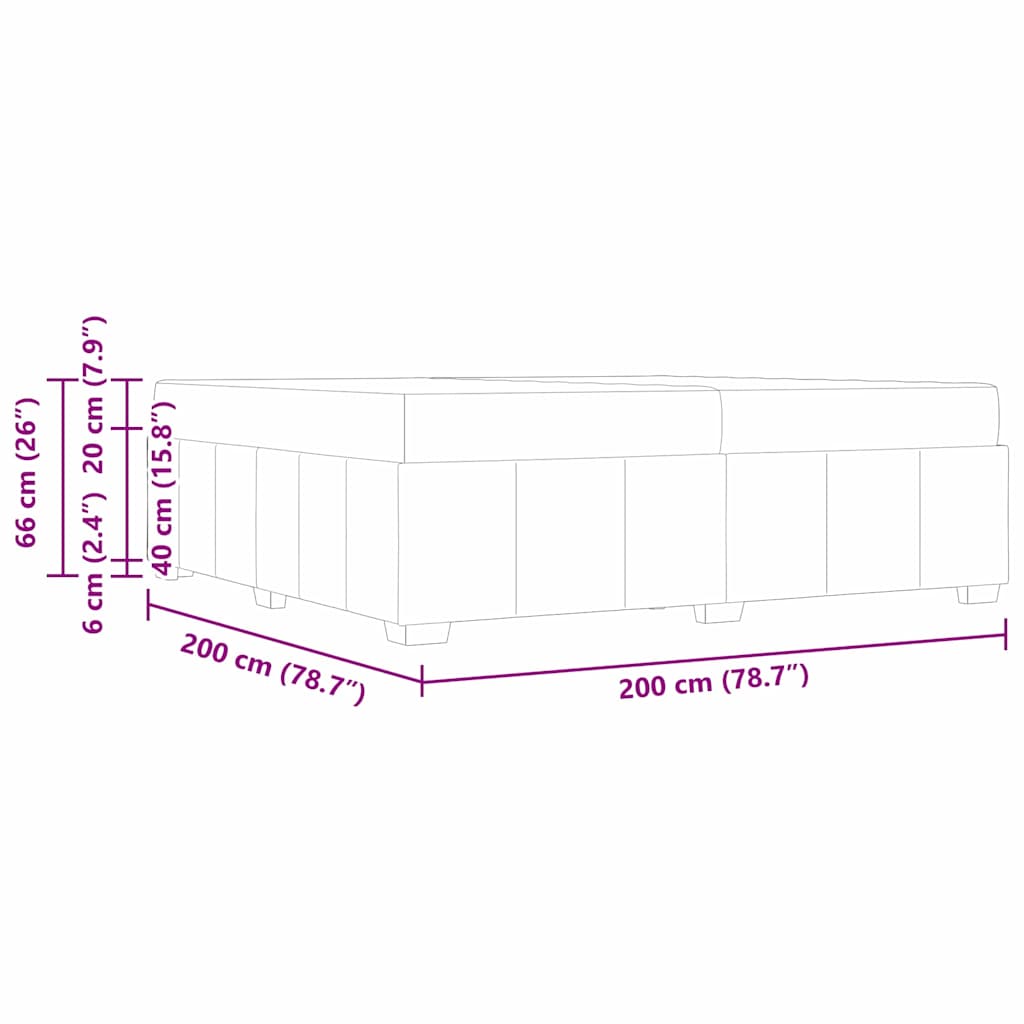 Bedframe met matras Crème 200 x 200 cm Stof is nu te koop bij PeponiXL, paradijselijk wonen!