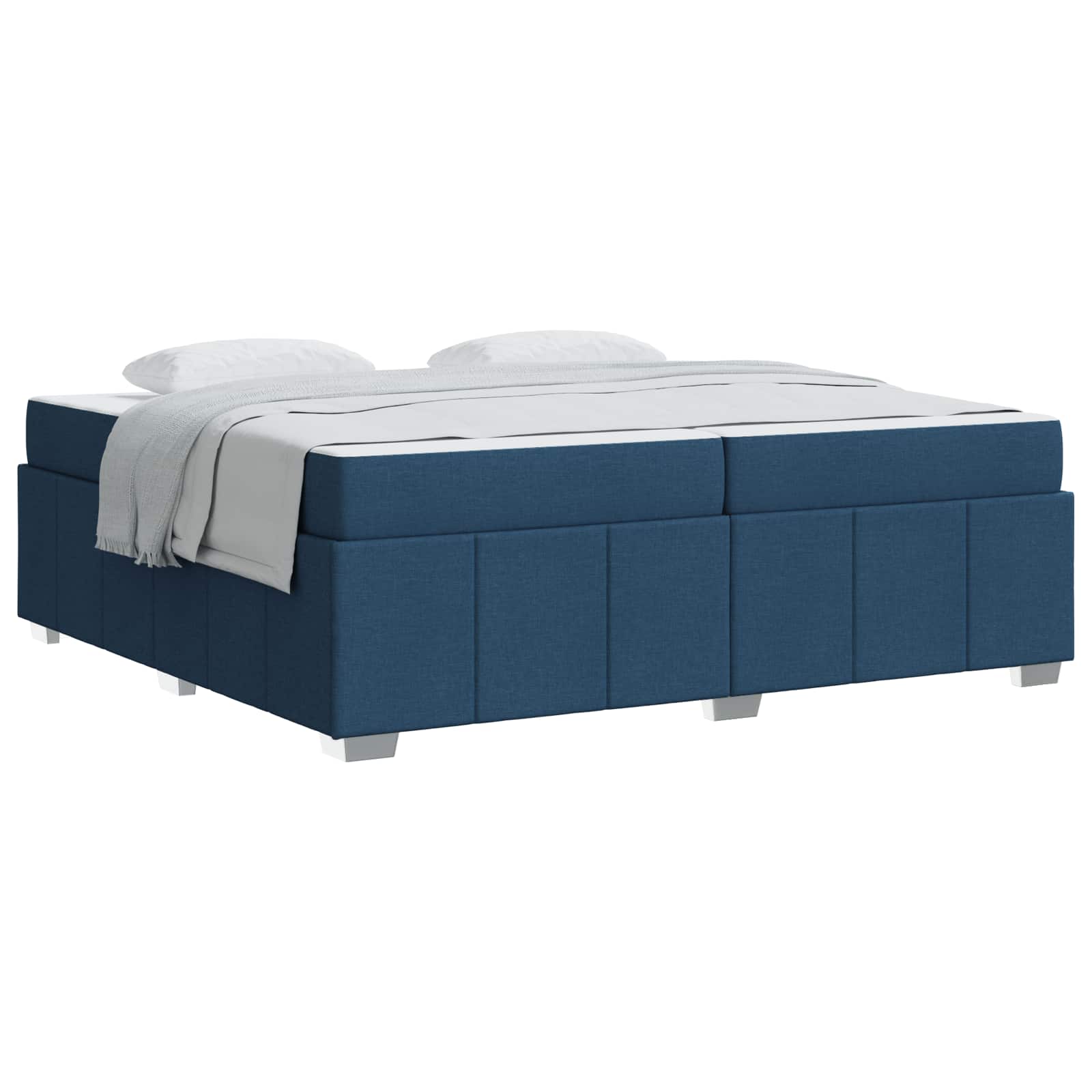 Bedframe met matras Blauw 200 x 200 cm Stof is nu te koop bij PeponiXL, paradijselijk wonen!